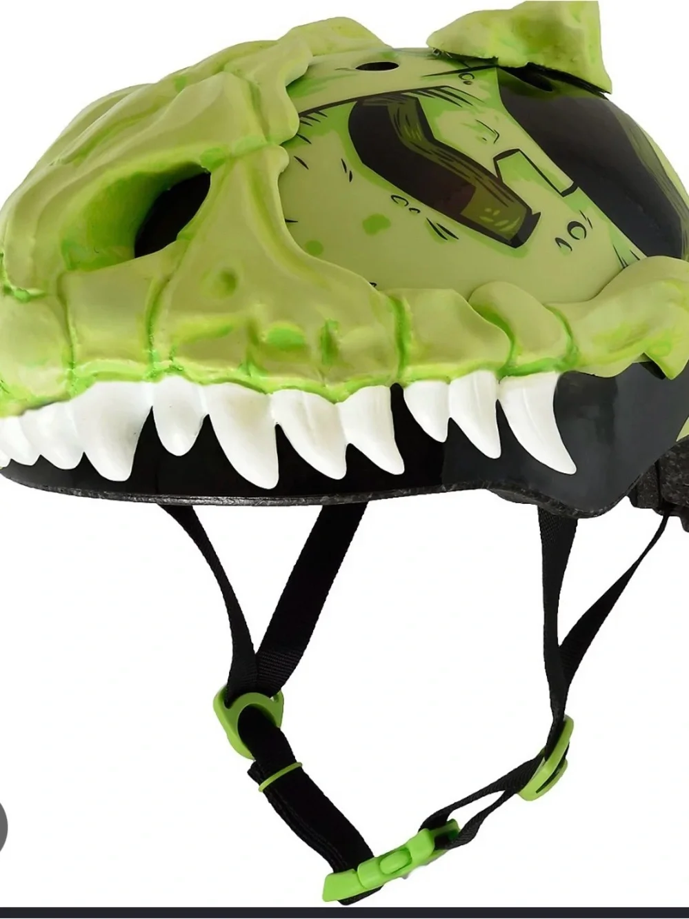 Kids Green Skull Bicycle Helmet - Protective Fun Design